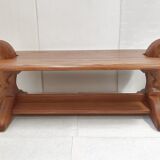 Vintage coffee table 1970 in solid oak