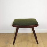 Green olive Art Deco stool seat - 1960s