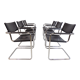 Set of 6 leather cantilever chairs
