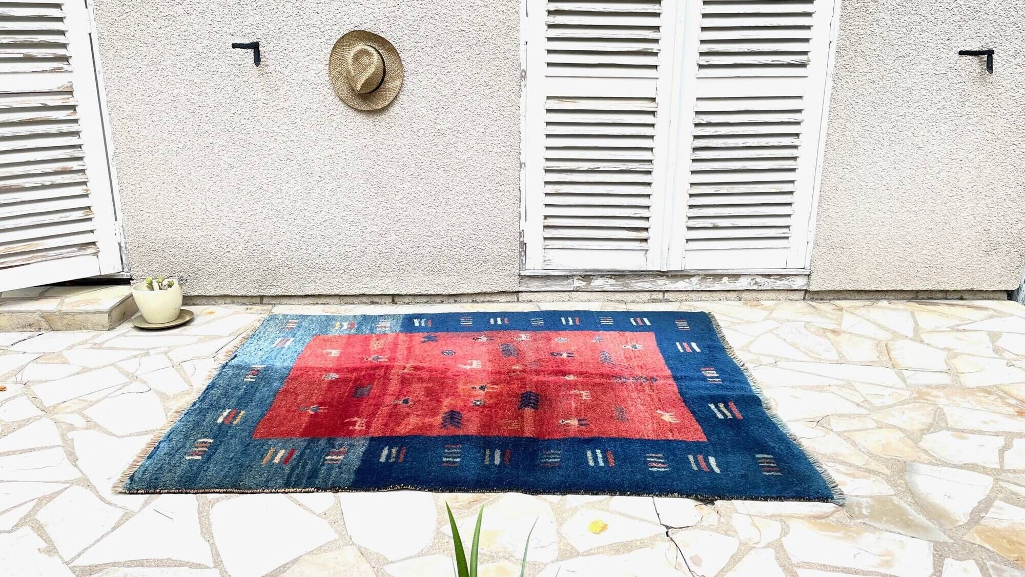 Gabbeh rug 100% wool 80s-90s – 144×195 cm