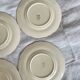Set of 5 vintage earthenware flat plates stamped Longchamp beige color classic style