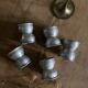 Set of 5 antique aluminum diabolos shells