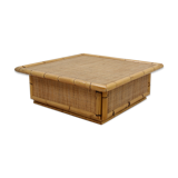 Vintage rattan coffee table dal vera 1960s