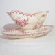 Saucière in opaque porcelain of Gien model thistles, iron earth.