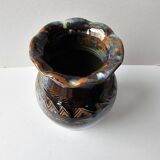 Glazed ceramic vase, signed (signature to be identified)