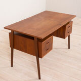 Danish teak mid century double sided desk, 60s