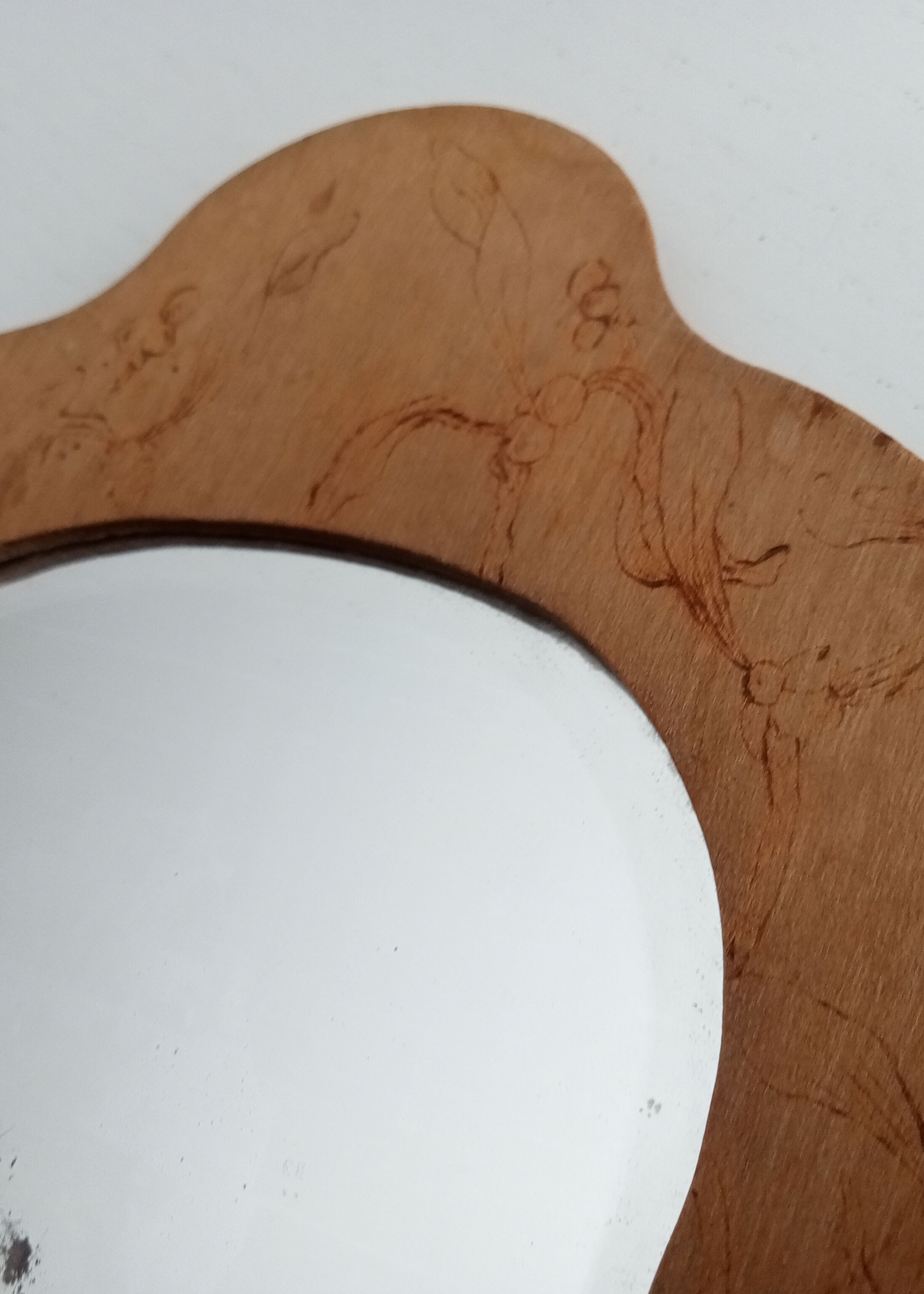 Antique beveled hand mirror