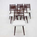 1970s Set of 6 Beech "Boomerang" dining chair ,Czechoslovakia