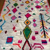 Moroccan Berber carpet azilal multicolored and fluorescent