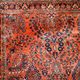Handmade antique Persian Sarouk rug 4.1' x 6.5' (125cm x 198cm) 1920s - 1B789
