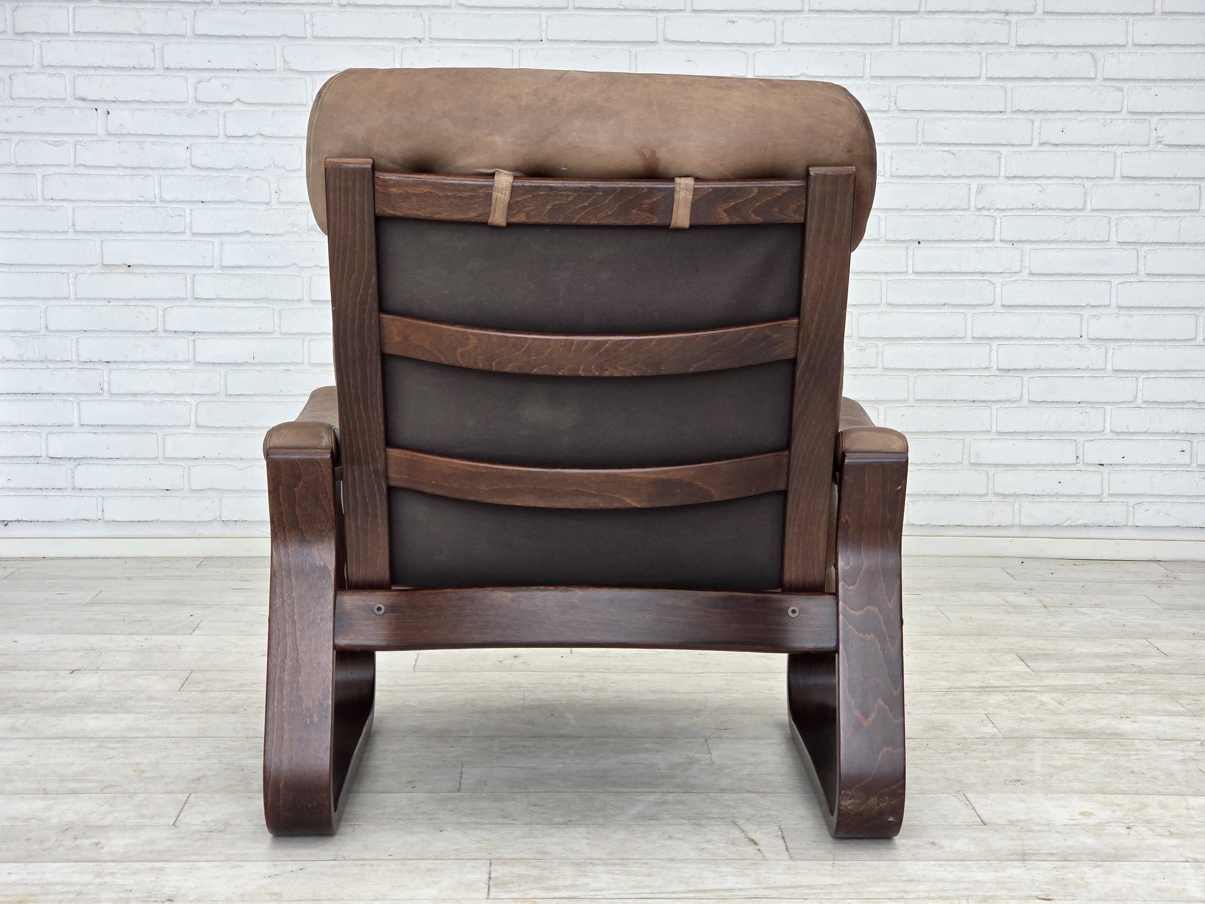 1970s, Danish design by Georg Thams, lounge chair, furniture leather.
