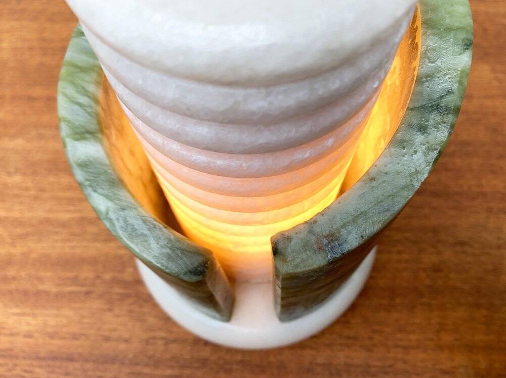 Postmodern stone table lamp, 1980s