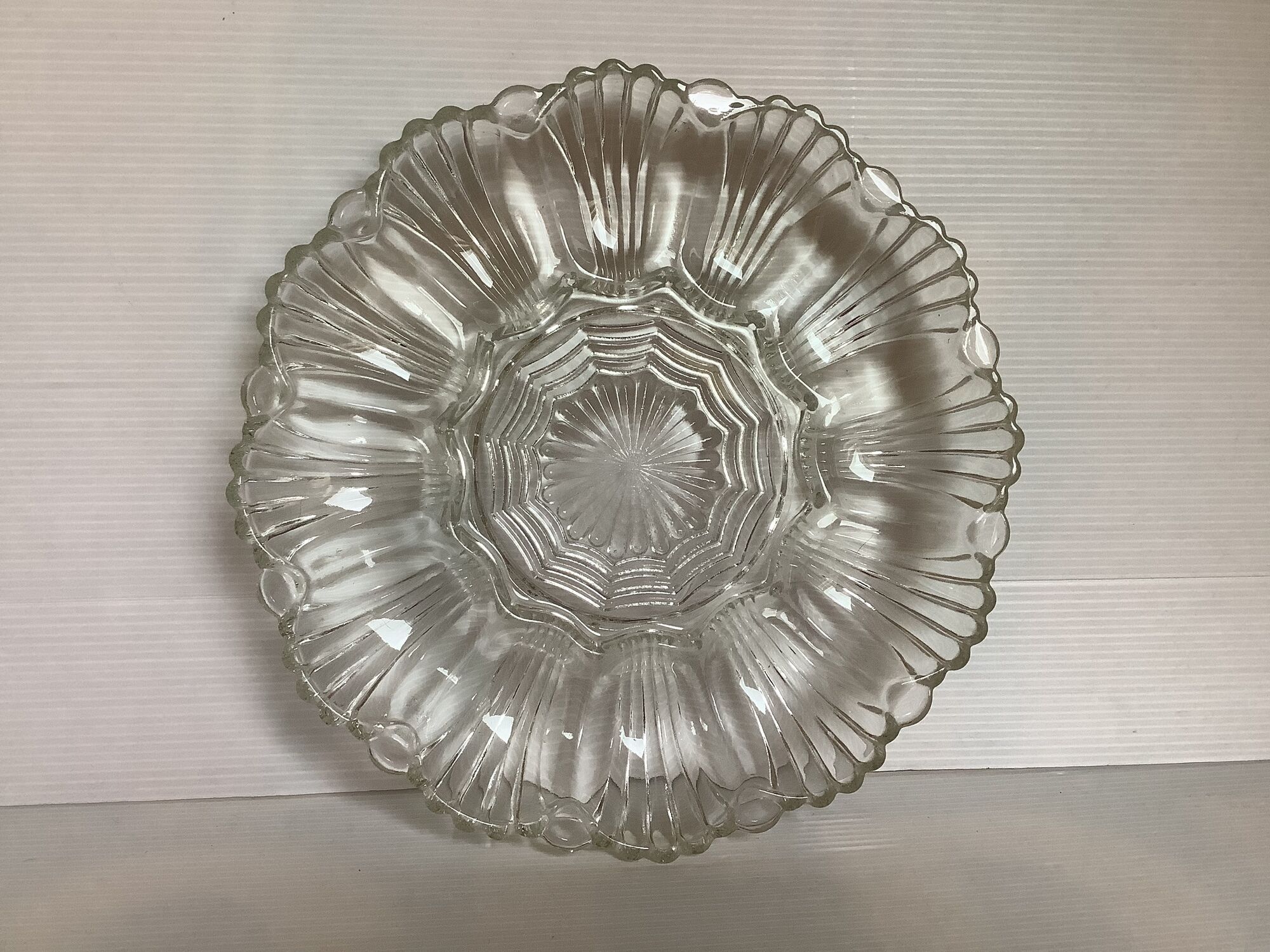 Egg dish appetizer made of thick glass