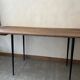 Wooden table, black metal legs