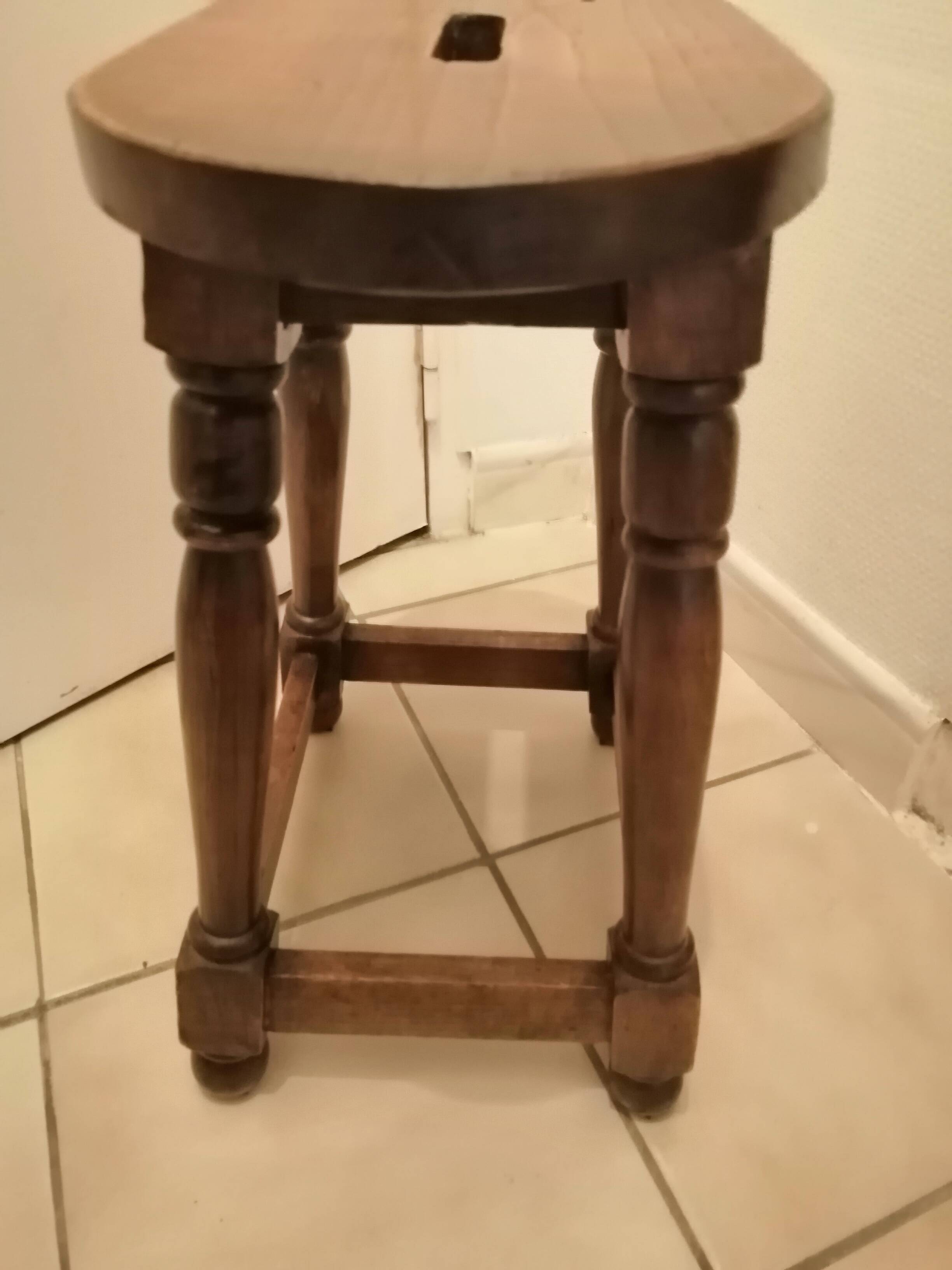 Antique rustic wooden stool