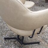 Pair of vintage swivel armchairs design xxeme