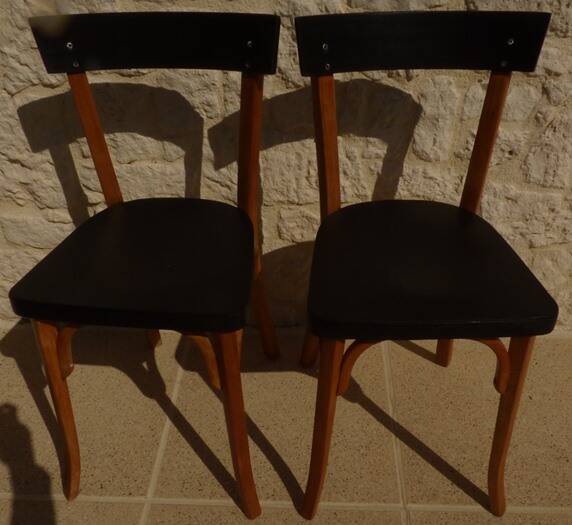 2 chaises Lutherma et 2 chaises Bauman de style en bois