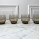Set of 4 glasses in smoked glass 70s