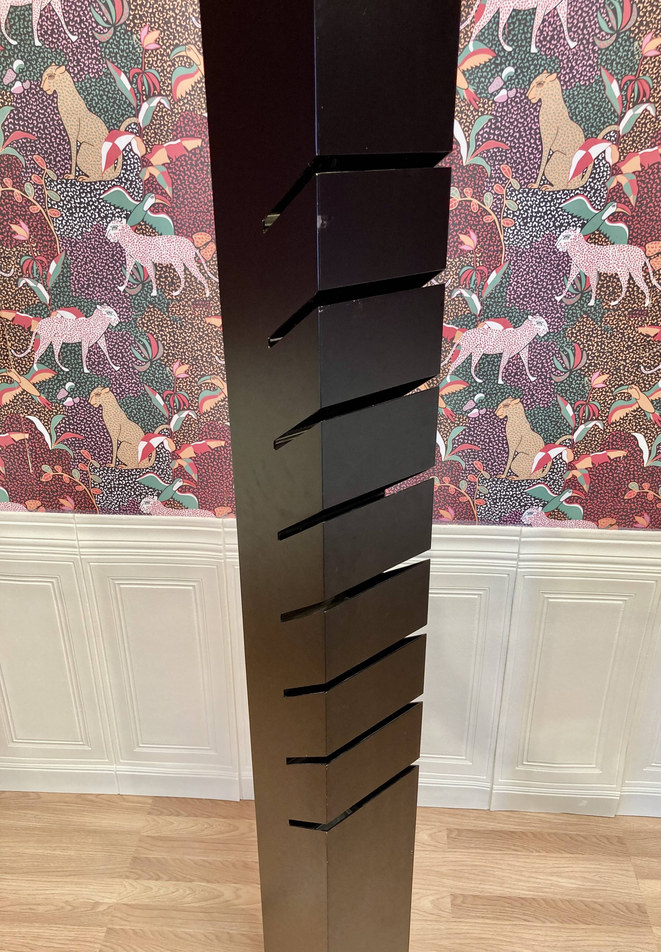 Black steel designer floor lamp 195 CM.