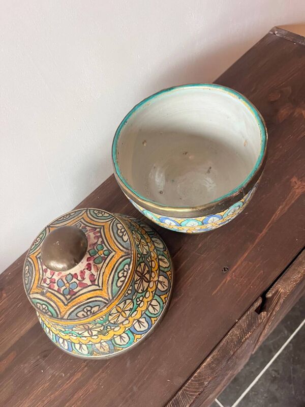 Jarre à beurre Jobbana Maroc - faïence original de Fès