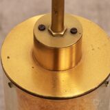 Brutalist Table Lamp Marble & Glass, Vintage 1980