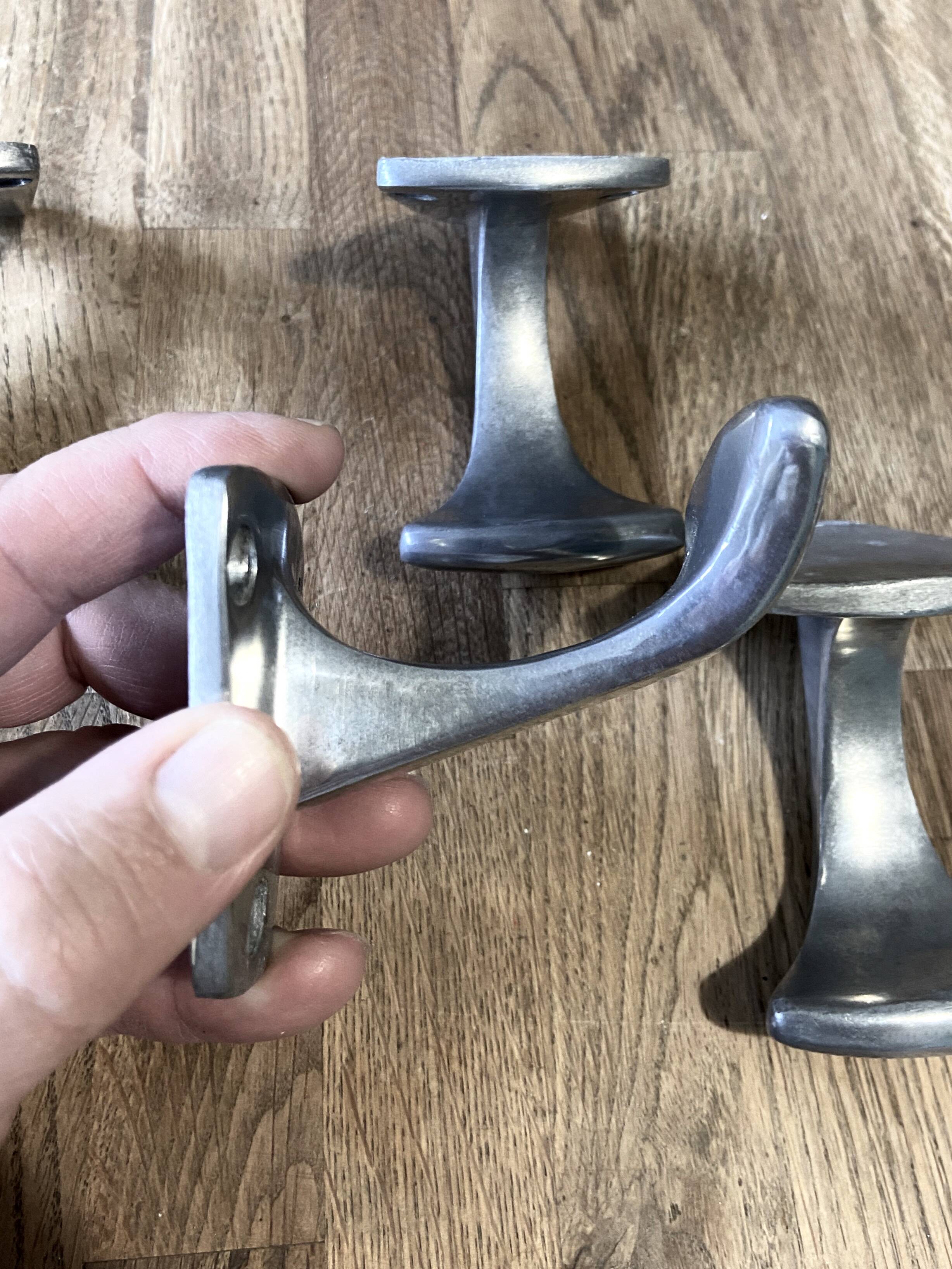 4 aluminium hooks + screws - school cloakroom community