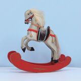 vintage colored wooden rocking horse