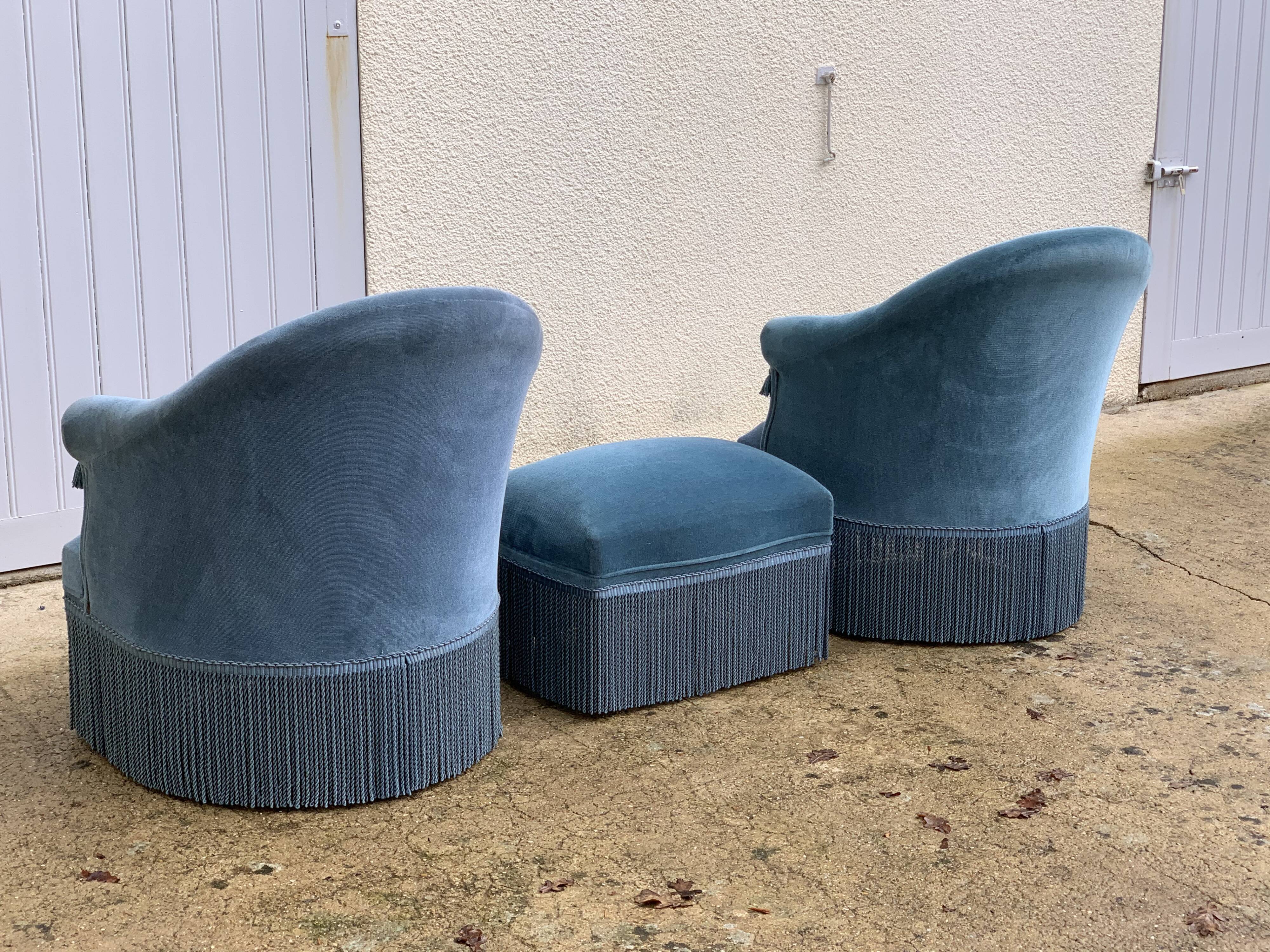Pair of armchairs toad and rest feet 1970