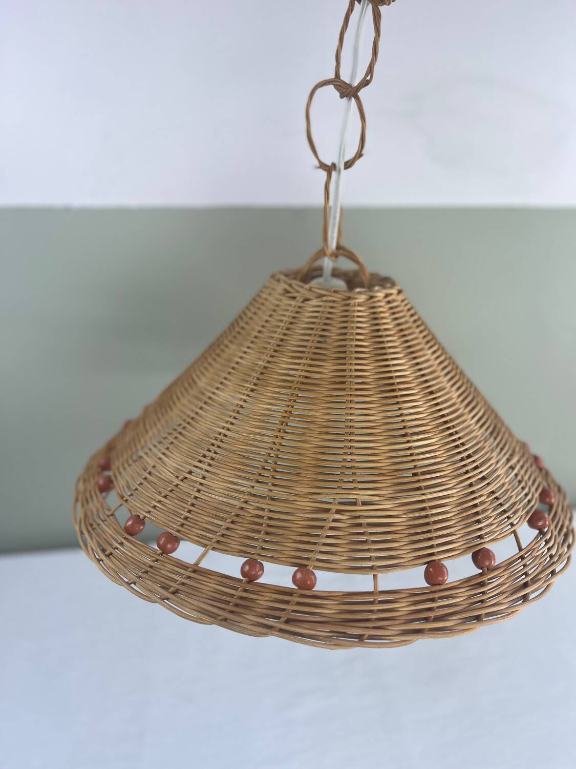 Vintage wicker pendant light