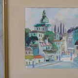 Jack Eichborn, Swedish Modern Cityscape, 1960s, Watercolor.