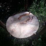 Brass and onyx side table