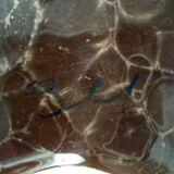 Postmodern Brown and Orange Glazed Ceramic Vase Item by Giovanni Bertoncello