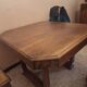 Beautiful square dining table in solid walnut, Art Deco style / 1930s.