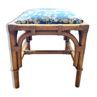 Tabouret en rotin vintage