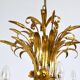 Hans Kögl XL Hollywood Regency golden wheat floral bouquet in iron, 1970s