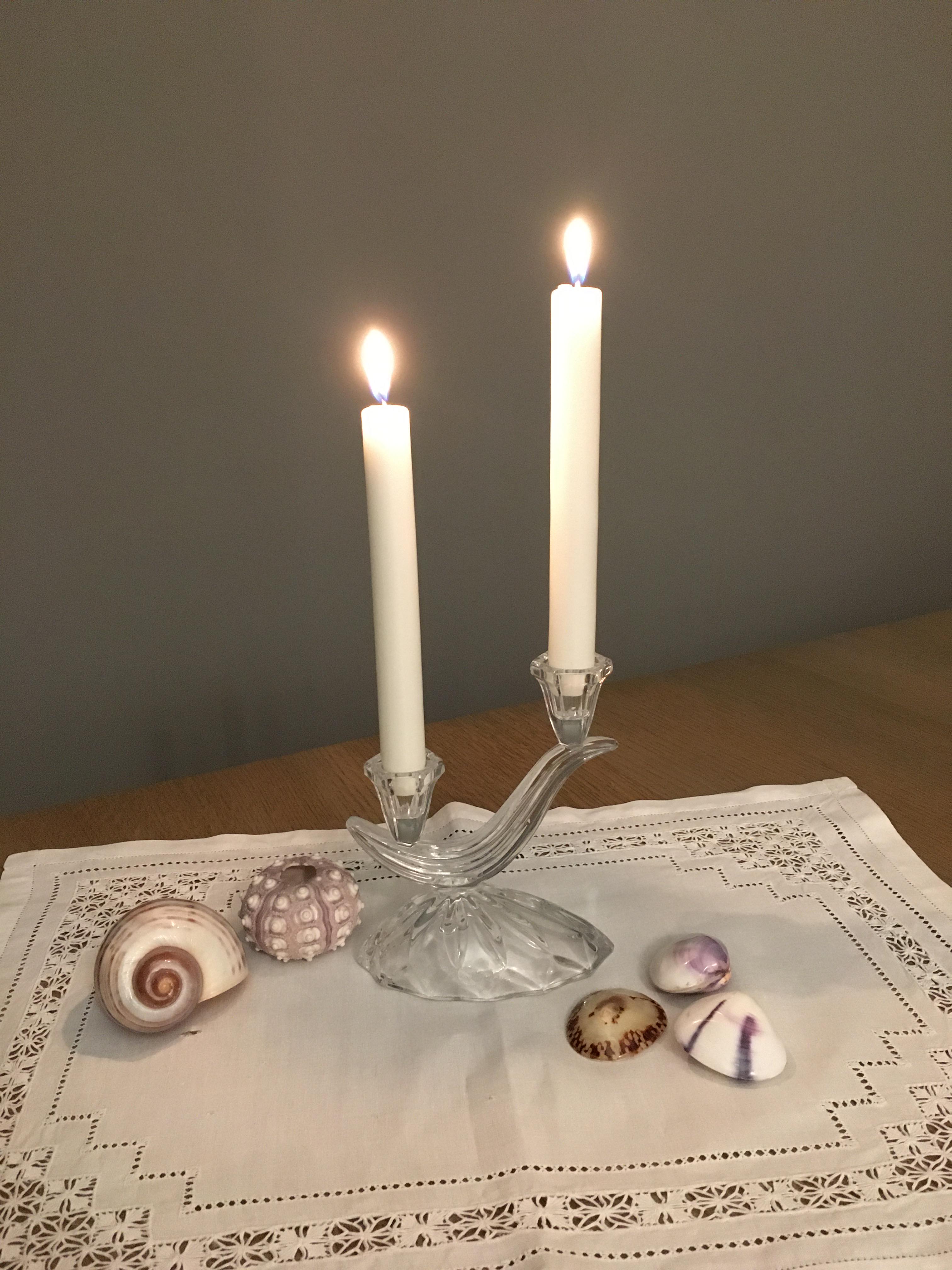 Ancient art deco glass candlestick