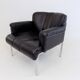 Set of 2 Girsberger Eurochair leather armchairs