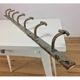 Industrial wall coat rack 7 handcrafted metal hooks