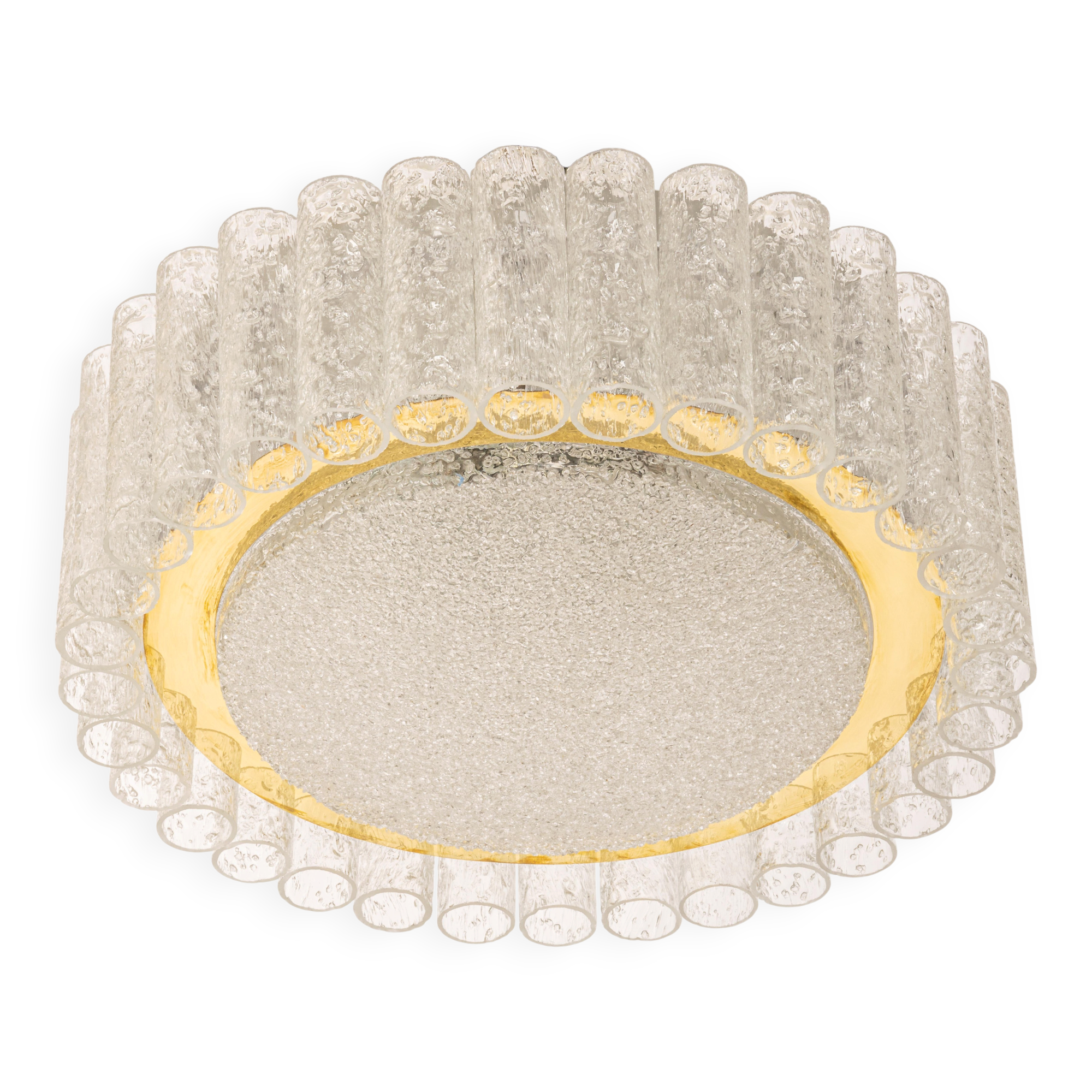 Superb glass tube ceiling light from Murano by Doria, Germany, 1960s.