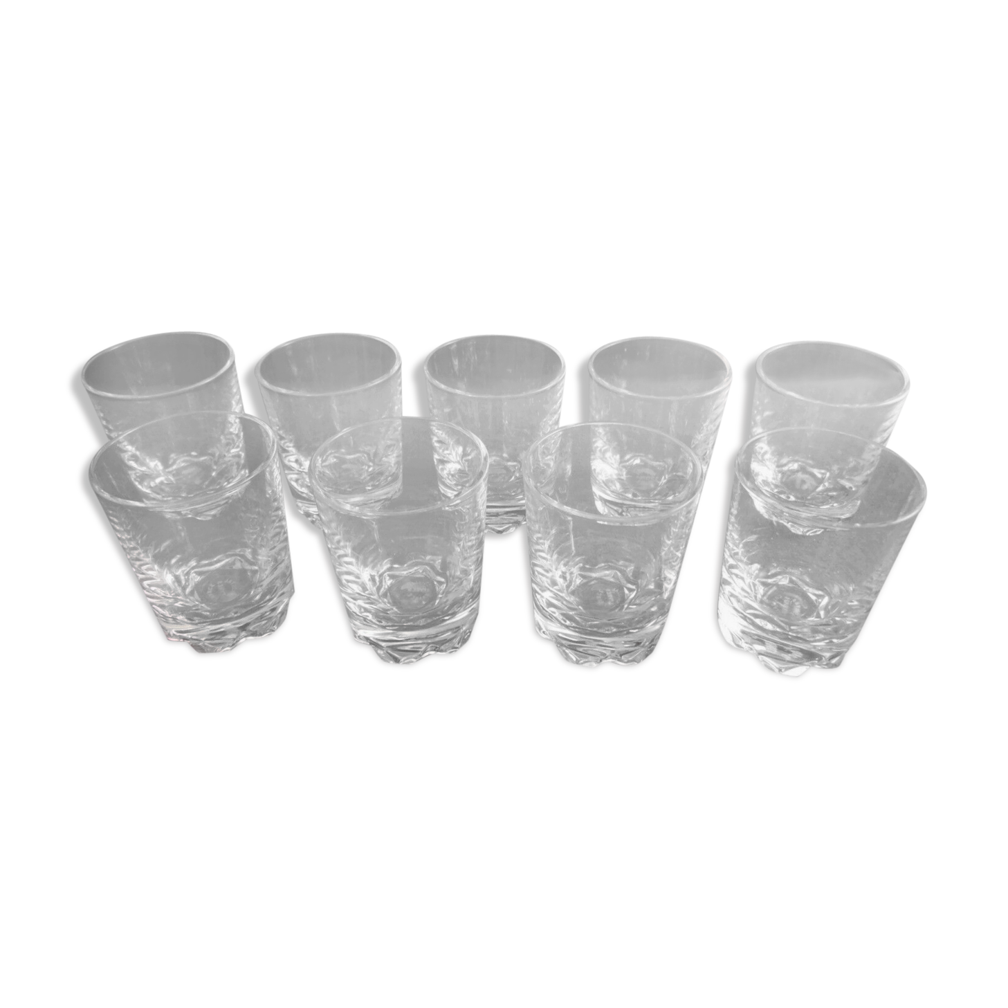 Service of 9 glasses of Sèvres crystal liqueur