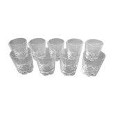 Service of 9 glasses of Sèvres crystal liqueur