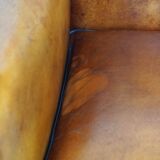 Sleek sheepskin Art Deco design armchair with beautiful details