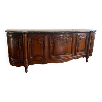 Antique Louis XV style wood and marble sideboard