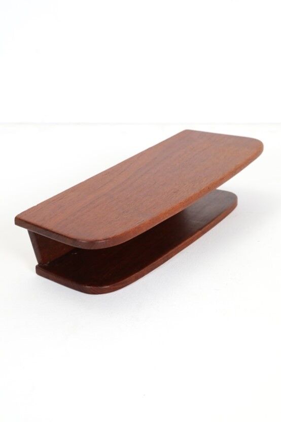 Set consisting of mid-century teak wall mirror and shelf / Danish modern design / 1960s