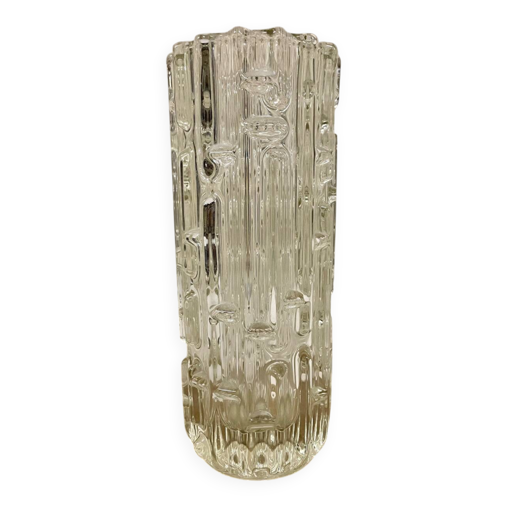 Labyrinth Vase in moulded glass – design by František Vizner – Sklo Union