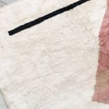 Moroccan Berber rug M'rirt, ecru with colorful patterns, 2.92x2.12m