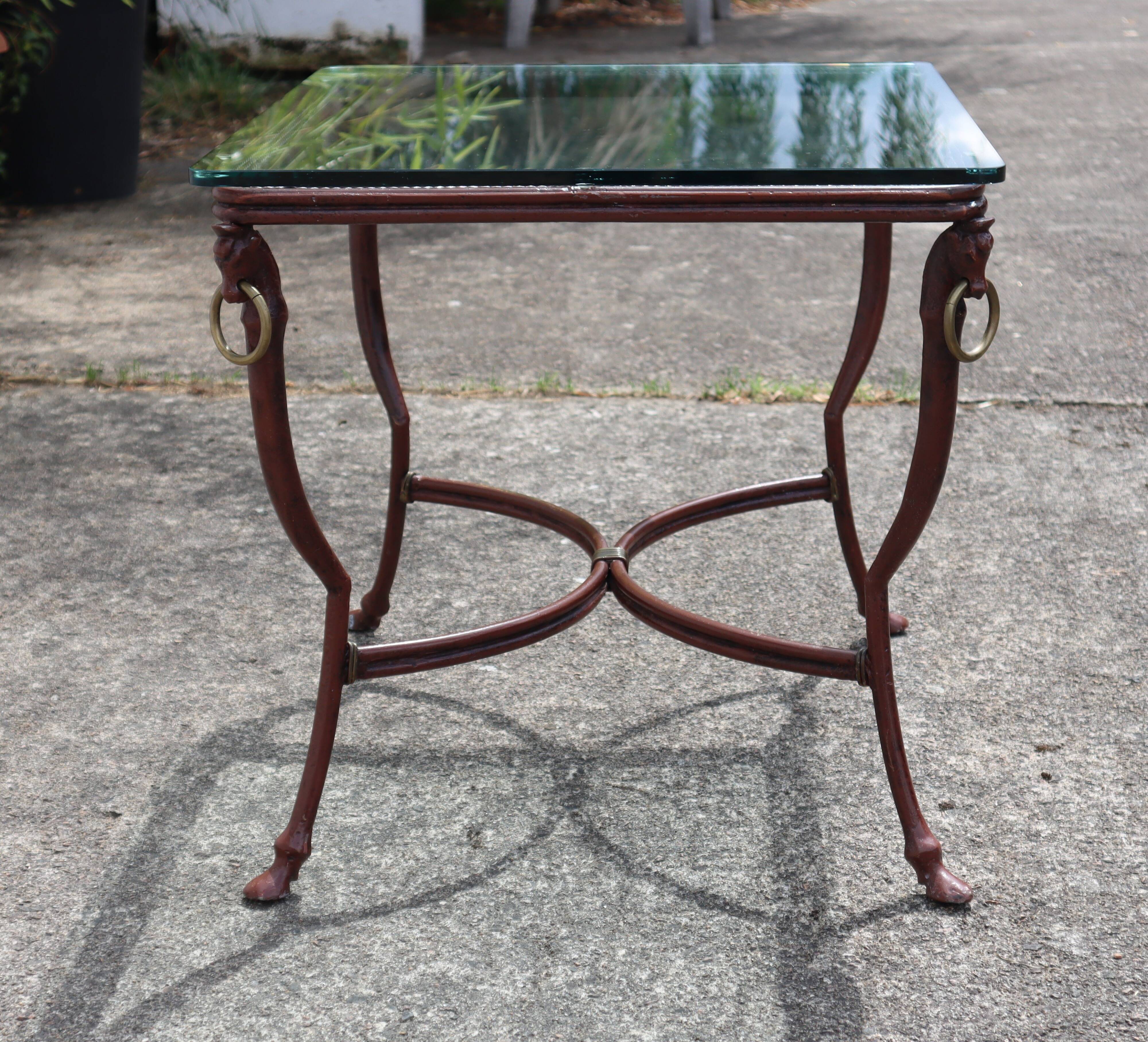 French  Iron and Glas Coffee Table-Cocktail Table-Lounge Table-80s