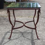 Table basse en fer et verre français - Table de cocktail - Table de salon - Années 80