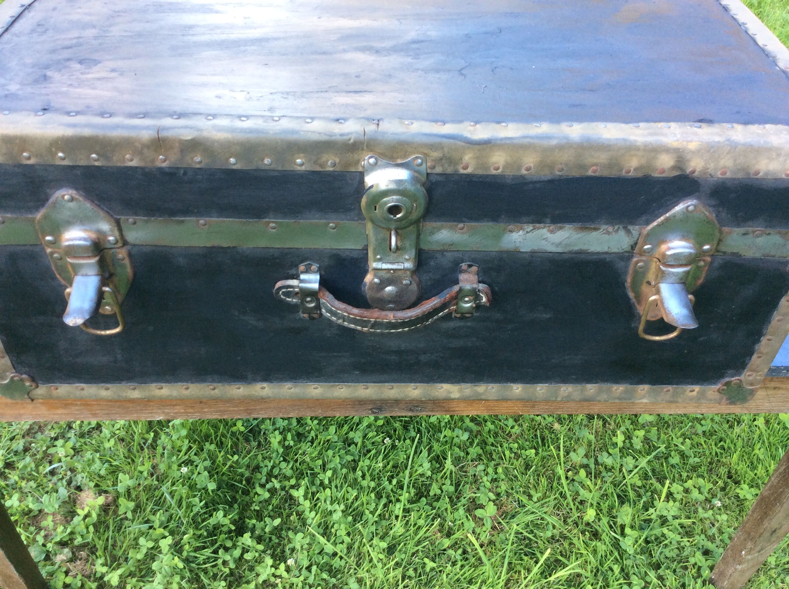 Beautiful renovated leather trunk