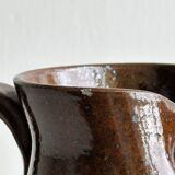 Stoneware owl pitcher, rustic tableware.